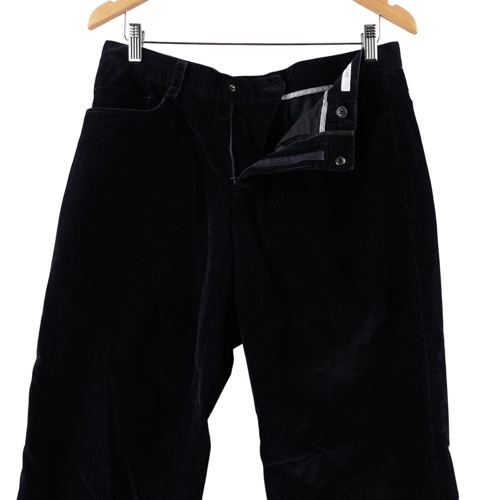 Versace Collection Black Corduroy Designer Pants Men‎ Size 48x30 Flat Front